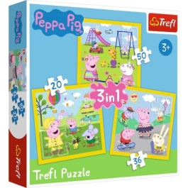 Puzzle 3in1 Peppa Pig o zi aniversara