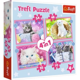 Puzzle 4in1 pisicutele dragalase