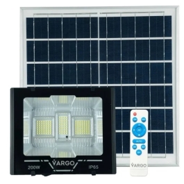 Proiector cu panou solar si telecomanda 200 W 6500 K V-11792 VARGO