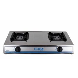 Aragaz din inox cu 2 ochiuri, alimentare la butelie, Floria