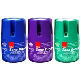 Pachet Sano Odorizant solid pentru rezervorul toaletei Blue + Purple + Green, 3x150gr