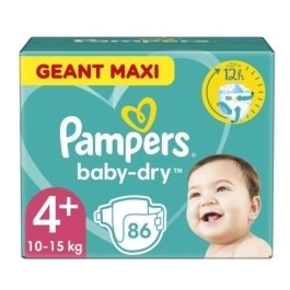 Scutece marimea 4+, 10-15 kg, 86 buc, Pampers - Baby Dry Maxi