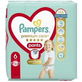 Scutece tip chilotel marimea 6 15+ kg, 31 bucati, Pampers - Premium Care Pants