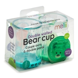 Set 2 pahare copii design interior urs albastru si verde Melii