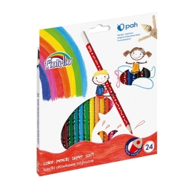 Creioane colorate Fiorello Soft 170-2152, triunghiulare, 24 culori, blister carton