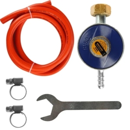 Set regulator reglabil butelie gaz GPL Propan/Butan, furtun 2 metri, 2 coliere, cheie RSGR2 ROTOR