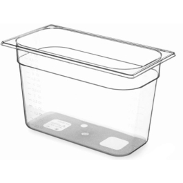 Tava Hendi Gastronorm GN 1/4 100 mm 2.8 lt,  TRITAN free BPA, rezistenta la temperatura -40 gr. Celsius/ 90 gr. Celsius