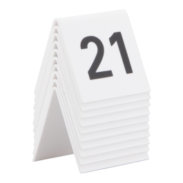 Set 10 numere masa 21-30, acryl, alb, dimensiuni 52x45x52mm