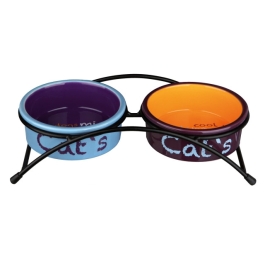 Trixie Set 2 buc Castron Ceramica In Suport 0.3 l /12 cm