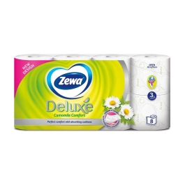 Zewa Deluxe Hartie igienica Camomile Comfort, 3 straturi, 8 role