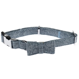 Zgarda caini papion, albastru, 35 - 50 x 1.9 cm, 4DOG