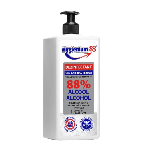  Dezinfectant Virucid Gel maini 1000 ml, 88% alcool avizat Ministerul Sanatatii - Hygienium