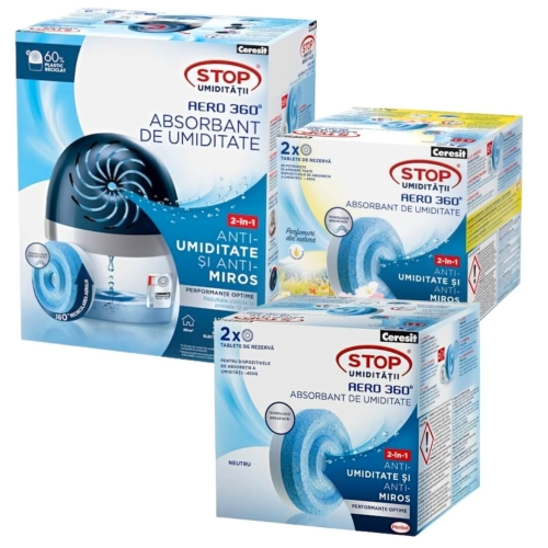 Pachet Dezumidificator cu 5 tablete Aero 360° - Ceresit