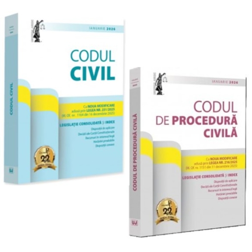 Pachet Codul civil si Codul de procedura civila Ianuarie 2026. Editii tiparite pe hartie alba - Dan Lupascu