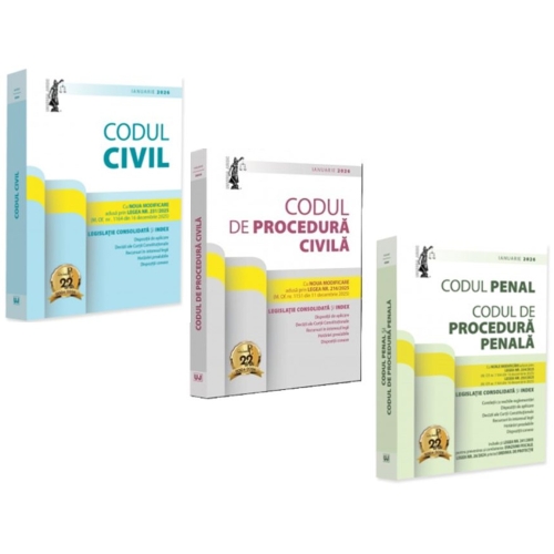 Pachet Codul civil. Codul penal si codul de procedura penala. Codul de procedura civila, ianuarie 2026. Editii tiparite pe hartie alba - Dan Lupascu