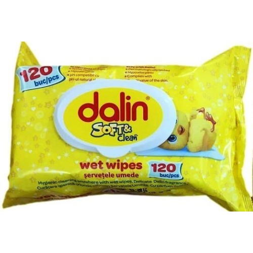 Dalin servetele umede cu capac, 120 buc. Produs de igiena pentru bebelusi si copii
