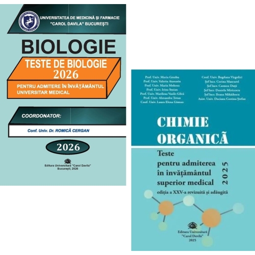 Pachet de teste Chimie organica si Biologie pentru admiterea in invatamantul superior medical 2026