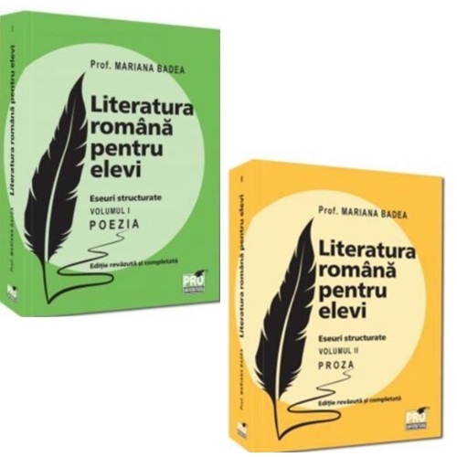 Pachet Literatura romana pentru elevi. Eseuri structurate Poezia si Proza - Mariana Badea