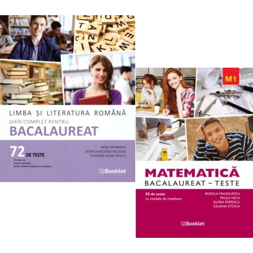 Pachet Bacalaureat 2027. Limba si literatura romana 72 teste complete si Matematica M1. Teste - Mimi Gramnea Rodica Manolescu