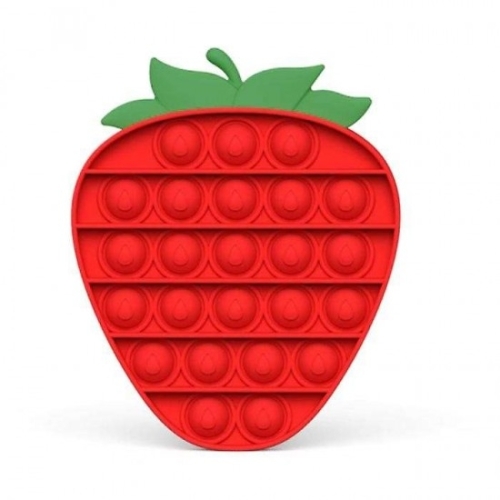 Jucarie antistres din silicon Pop it now and flip capsuna rosie multicolor, FLIPPY