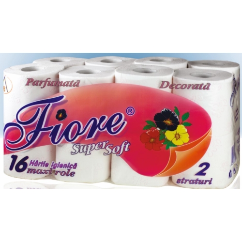 Hartie igienica Super Soft 16 maxi role 2 straturi, Fiore