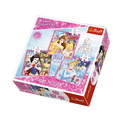Puzzle 3in1 lumea minunata a printeselor, Trefl