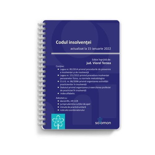 Codul insolventei (actualizat la 15 ianuarie 2022) - Viorel Terzea