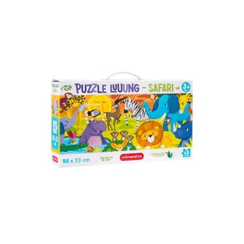 Joc educativ. Puzzle Lung Mimorello. Safari cu 40 de piese