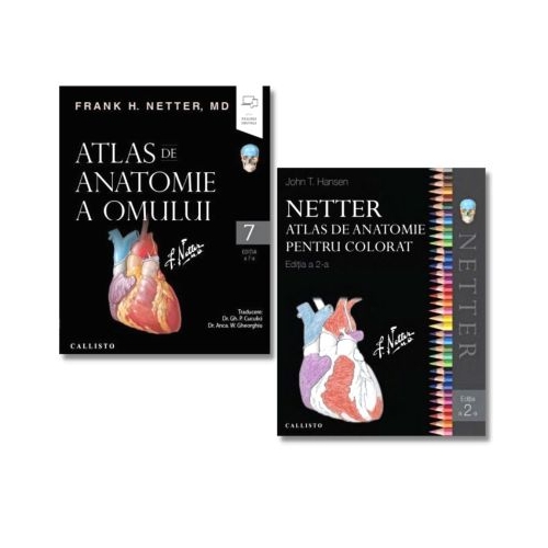 Pachet Netter Atlas de anatomie a omului si Atlas pentru colorat, Editia a 7-a - Frank H. Netter