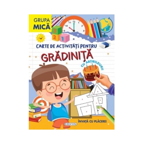 Carte de activitati pentru gradinita cu abtibilduri - Grupa mica Carti pentru copii Girasol