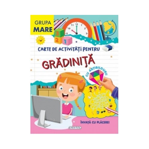 Carte de activitati pentru gradinita cu abtibilduri - Grupa mare