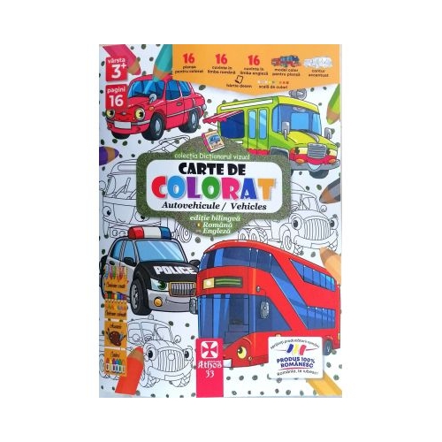 Carte de colorat autovehicule vehicles