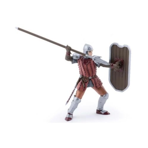 Figurina Papo cavaler cu sulita si scut maro