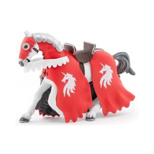 Figurina Papo cal cu armura rosie