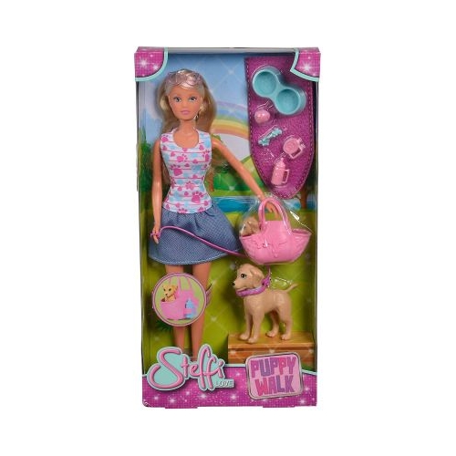 Papusa Steffi Love cu catelusii la plimbare