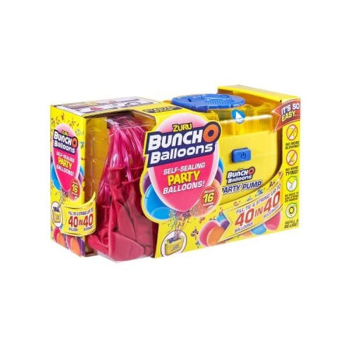 Set baloane de petrecere si pompa Bunch o Balloons Pink 16 buc.