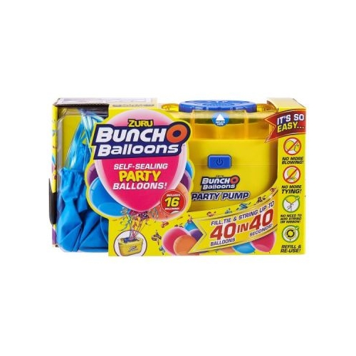 Set baloane de petrecere si pompa Bunch o Balloons Blue 16 buc.