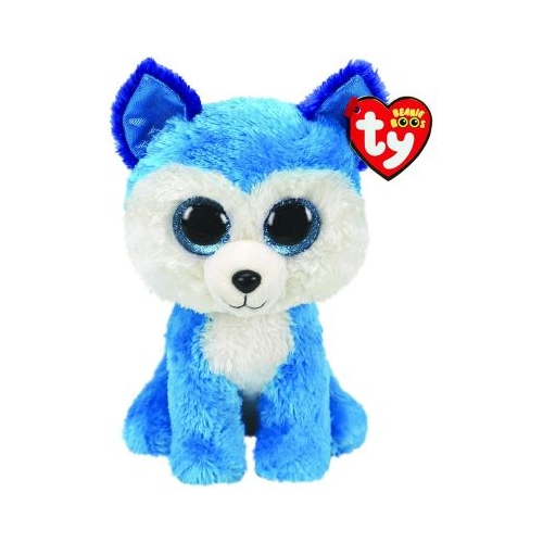 Catelus de plus Husky Ty albastru 24 cm