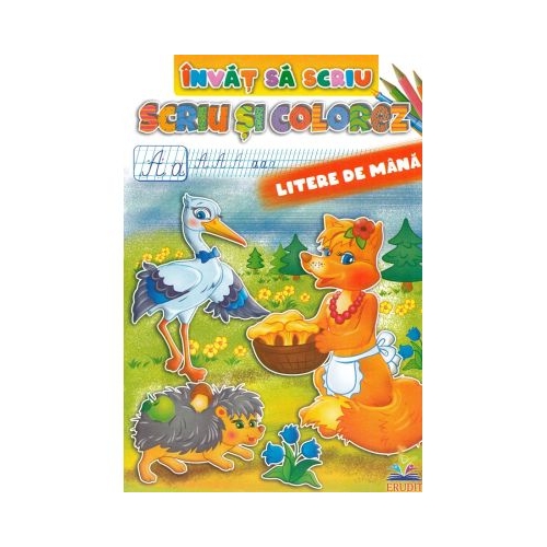Invat sa scriu. Scriu si colorez. Litere de mana