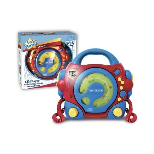 CD player portabil cu 2 microfoane si adaptor Bontempi