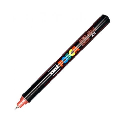 Marker UNI PC-1MR 0. 7 mm varf metalic fin rosu metalizat Posca