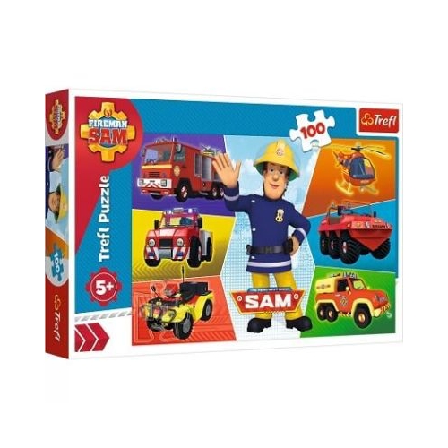 Puzzle 100 piese Masinile Pompierului Sam Trefl