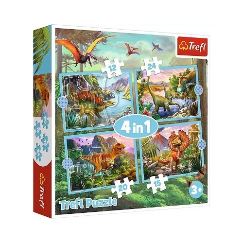 Puzzle 4in1 Lumea dinozaurilor Trefl