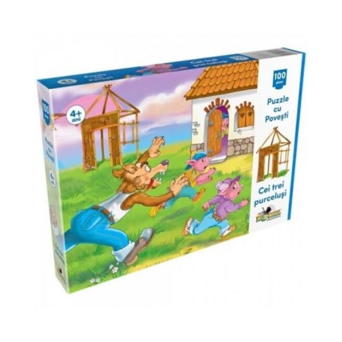 Puzzle 100 piese Cei trei purcelusi Noriel