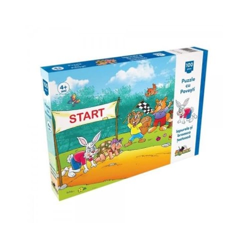 Puzzle Iepurele si broasca testoasa 100 piese Noriel