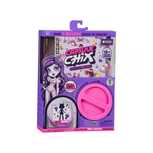 Papusi articulate colectia Giga Glam pachet cu 5 capsule surpriza Capsule Chix