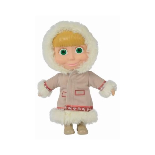 Papusa Masha cu corp moale si hainute albe 23cm