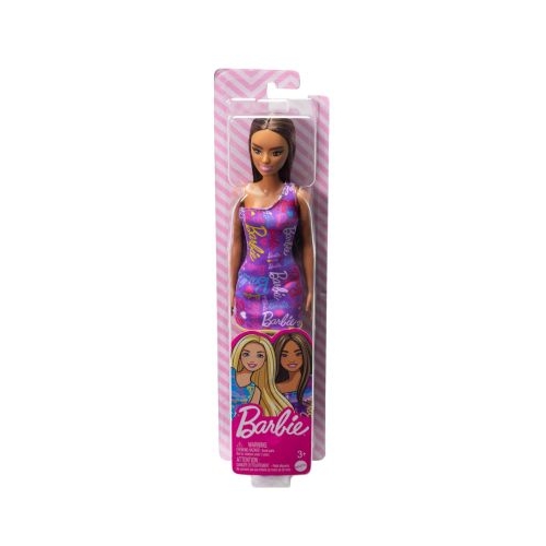 Papusa Barbie satena cu rochita mov