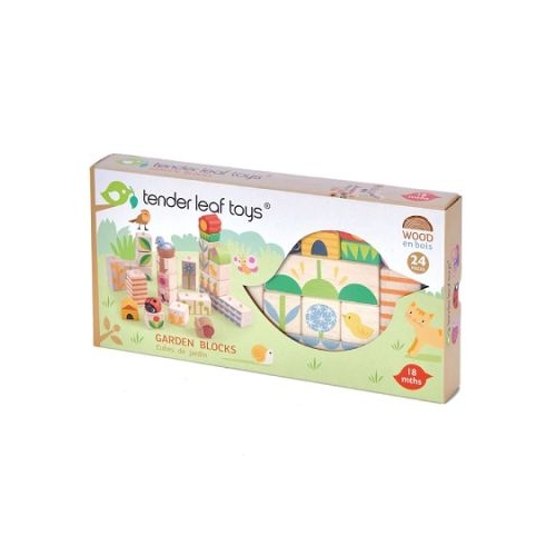 Cuburi stivuibile cu ilustratii din gradina 24 piese