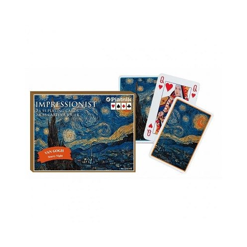 Set 2 pachete Carti de joc Van Gogh Starry Night in cutie de lux